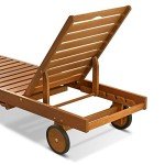 Furinno Tioman Teak Outdoor Patio Sun Lounger