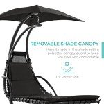 Outdoor Curved Steel Lounge Chair Swing with Canopy