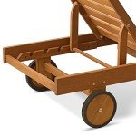 Furinno Tioman Teak Outdoor Patio Sun Lounger