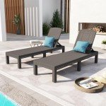 Mocha Waterproof Outdoor Chaise Lounge Chair