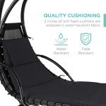 Outdoor Curved Steel Lounge Chair Swing with Canopy