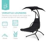 Outdoor Curved Steel Lounge Chair Swing with Canopy