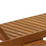 Furinno Tioman Teak Outdoor Patio Sun Lounger