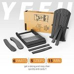 YEFU Weather-Resistant Adirondack Chair - Black