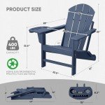 FOOWIN Dark Blue Adirondack Chair Set of 4