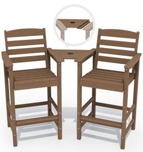 Serwall Tall Adirondack Chair Set with Table