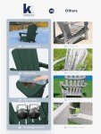 KINGYES Green Folding Adirondack Chair, All-Weather Design