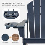 FOOWIN Dark Blue Adirondack Chair Set of 4