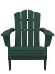 KINGYES Green Folding Adirondack Chair, All-Weather Design