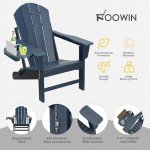 FOOWIN Dark Blue Adirondack Chair Set of 4