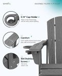 Folding Adirondack Chair Set of 4 - Gray