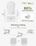 Folding Adirondack Chairs with Cup Holder - White