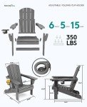 Folding Adirondack Chair Set of 4 - Gray
