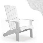 LUE BONA Wave Design Adirondack Chair - White