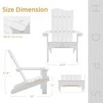 LUE BONA Wave Design Adirondack Chair - White