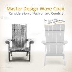 LUE BONA Wave Design Adirondack Chair - White