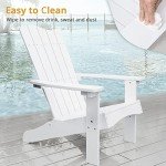 LUE BONA Wave Design Adirondack Chair - White