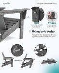Oversized Gray Folding Adirondack Chair with Curved Backrest