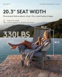 Oversized Gray Folding Adirondack Chair with Curved Backrest