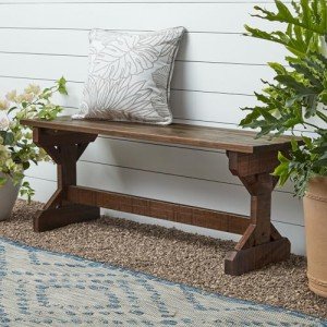 Garden Farmhouse Wooden Bench for Patio or Porch