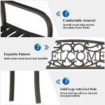 50'' Black Steel Patio Garden Bench