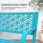 VINGLI 50" Floral Back Metal Outdoor Bench
