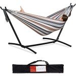 PNAEUT Double Hammock with Steel Stand - Coffee