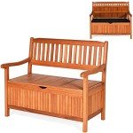 Wooden Outdoor Storage Bench for Patio and Garden