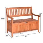 Wooden Outdoor Storage Bench for Patio and Garden