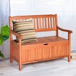 Wooden Outdoor Storage Bench for Patio and Garden