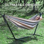 PNAEUT Double Hammock with Steel Stand - Coffee