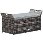 YITAHOME 90 Gallon Outdoor Wicker Storage Bench