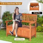 Wooden Outdoor Storage Bench for Patio and Garden