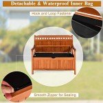 Wooden Outdoor Storage Bench for Patio and Garden