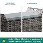 YITAHOME 90 Gallon Outdoor Wicker Storage Bench