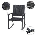 C-Hopetree Outdoor Rocking Chair with Metal Frame