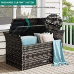 YITAHOME 90 Gallon Outdoor Wicker Storage Bench