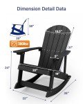 YEFU Outdoor Adirondack Rocking Chair - Black