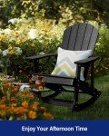 YEFU Outdoor Adirondack Rocking Chair - Black