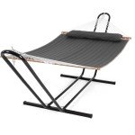 SUNCREAT Two-Person Freestanding Outdoor Hammock – Gray