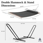SUNCREAT Two-Person Freestanding Outdoor Hammock – Gray