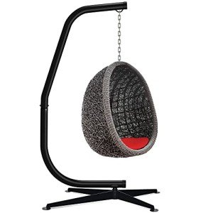 Metal Hanging Hammock C-Stand - Black Finish