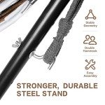 PNAEUT Double Hammock with Steel Stand - Coffee