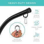 Metal Hanging Hammock C-Stand - Black Finish