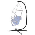 Metal Hanging Hammock C-Stand - Black Finish