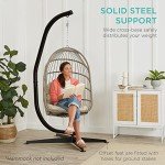 Metal Hanging Hammock C-Stand - Black Finish
