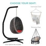 Metal Hanging Hammock C-Stand - Black Finish