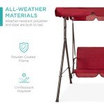 Outdoor 2-Person Swing Chair with Canopy - Burgundy