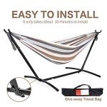 PNAEUT Double Hammock with Steel Stand - Coffee