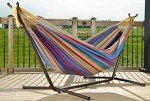 Vivere Tropical Double Cotton Hammock with Stand